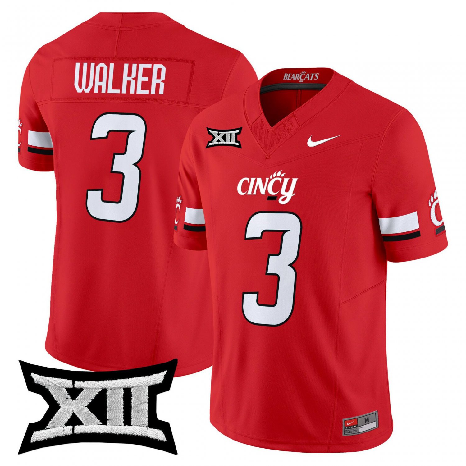 Tawee Walker Jersey #3 Cincinnati Bearcats 2025 Vapor Limited Stitched Red