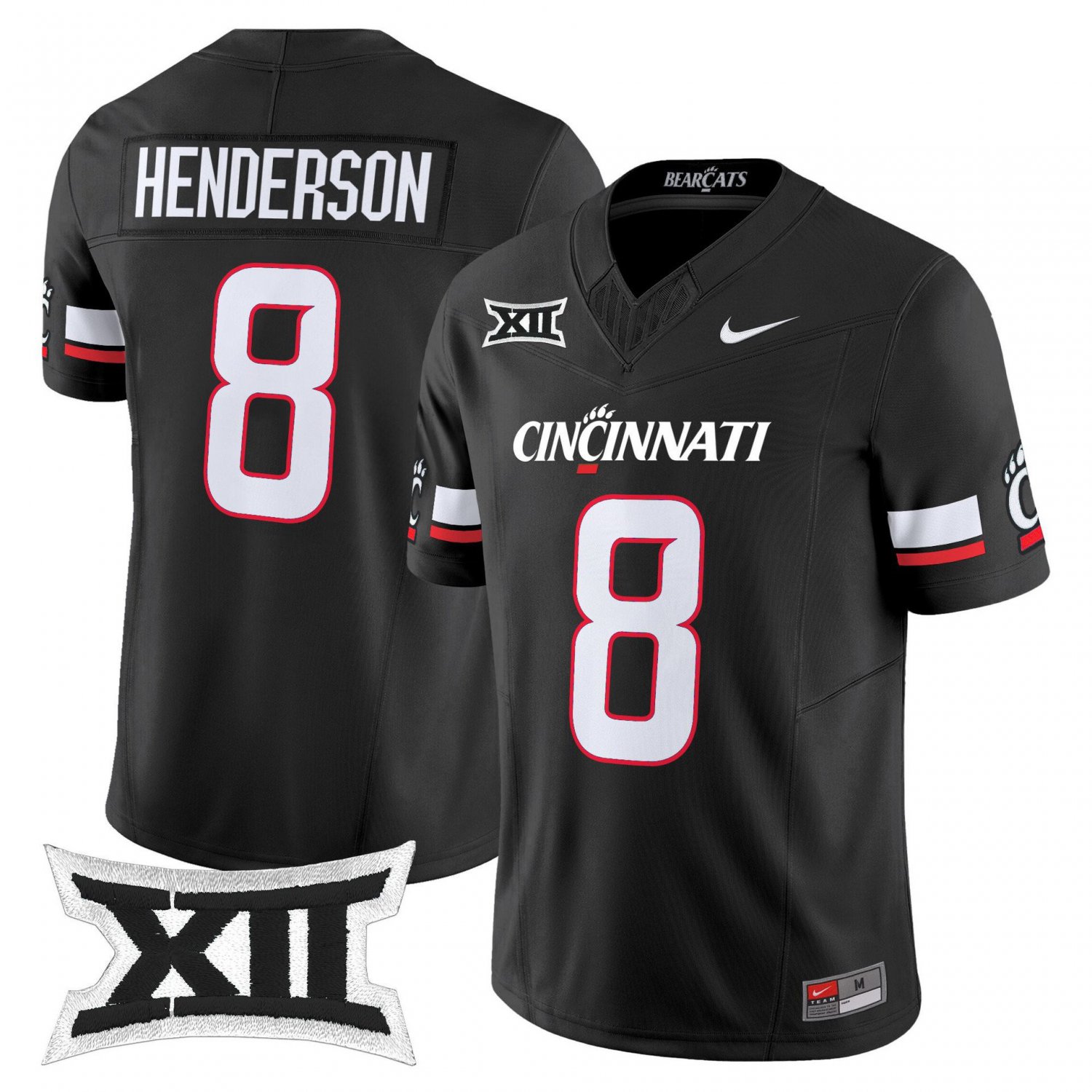 Xzavier Henderson Jersey #8 Cincinnati Bearcats 2025 Vapor Limited Stitched Black