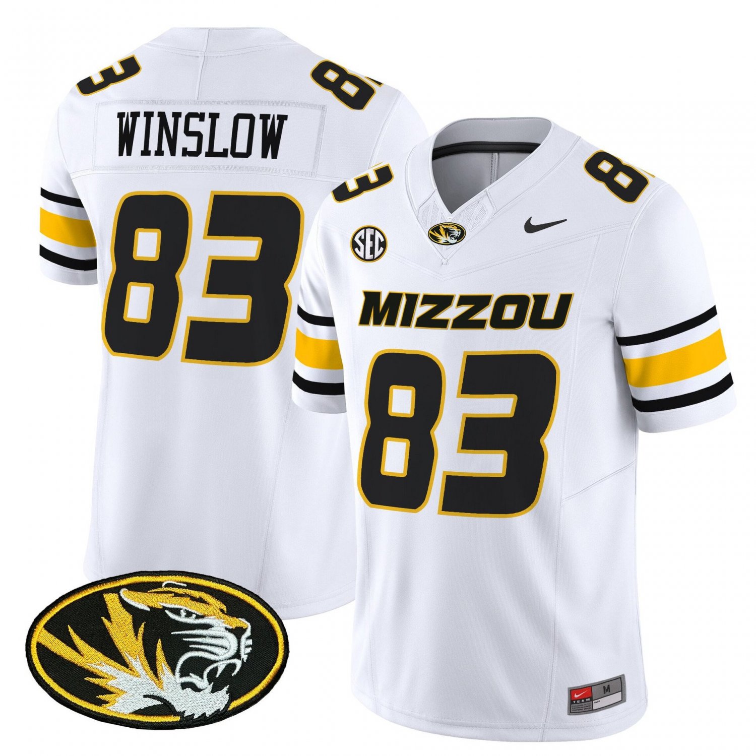 Kellen Winslow Jersey #83 Missouri Tigers 2025 Vapor Limited Stitched White