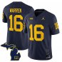 Davis Warren Jersey #16 Michigan Wolverines 2025 Limited V2 Stitched Navy