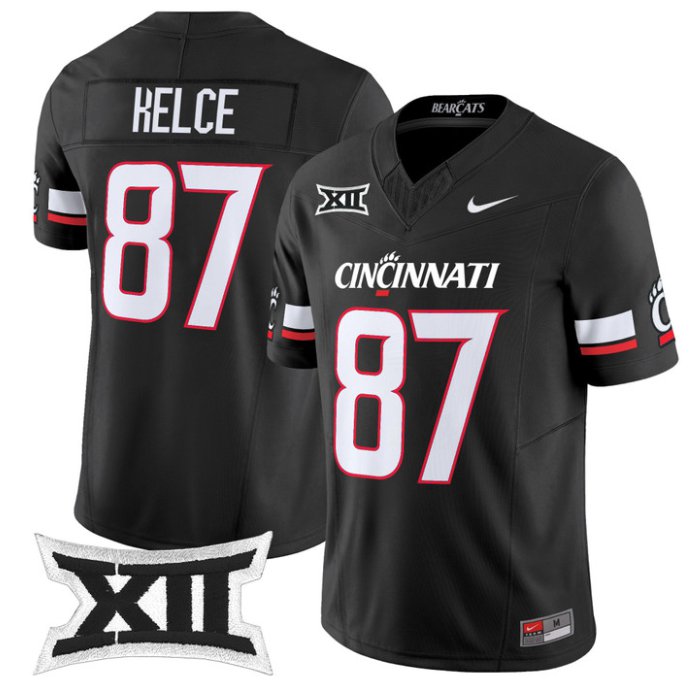 Travis Kelce Jersey #87 Cincinnati Bearcats 2025 Vapor Limited Stitched Black