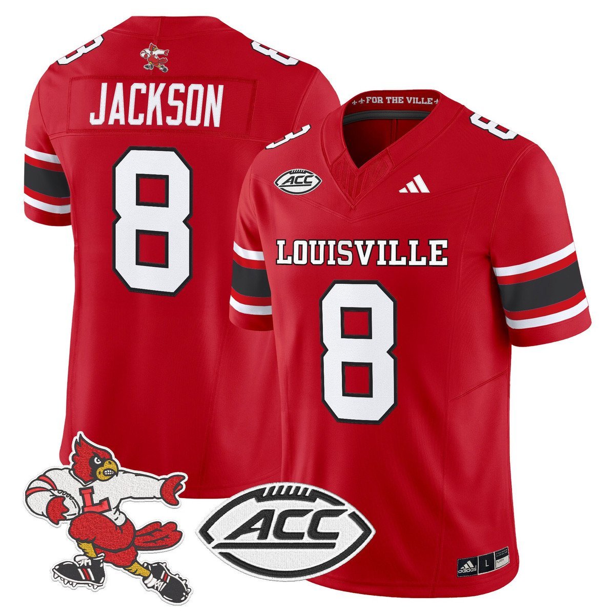Lamar Jackson Jersey #8 Louisville Cardinals 1980s Throwback Stitched Red