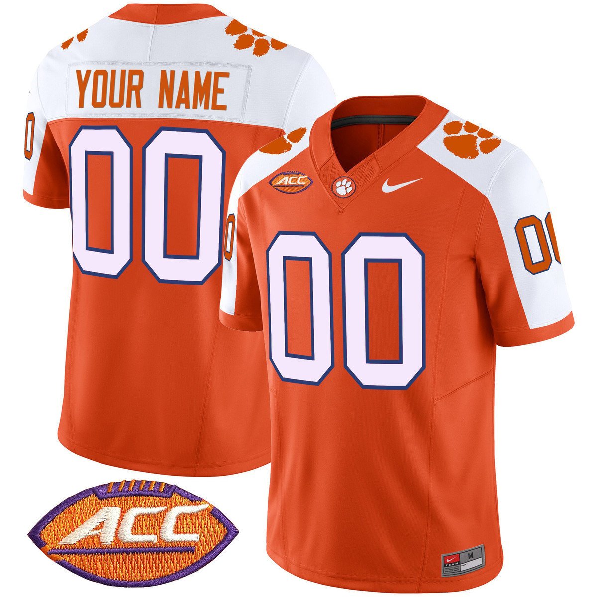Custom Clemson Tigers Jersey Name, Number 2025 Vapor Limited Stitched Orange Alter