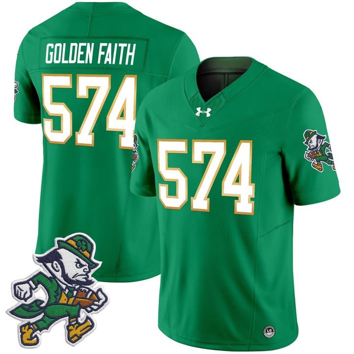 Golden Faith Jersey #574 Notre Dame 2025 Gridiron Leprechaun Edition Green