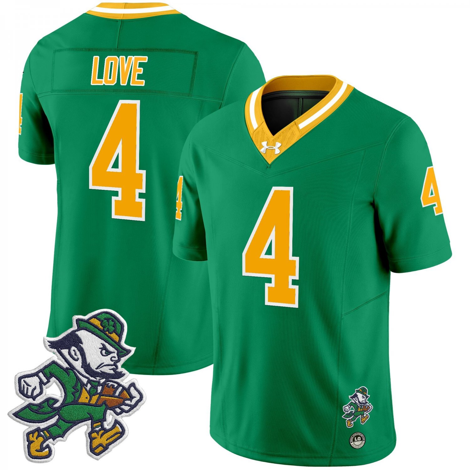 Jeremiyah Love Jersey #4 Notre Dame 2025 Gridiron Leprechaun Edition Throwback