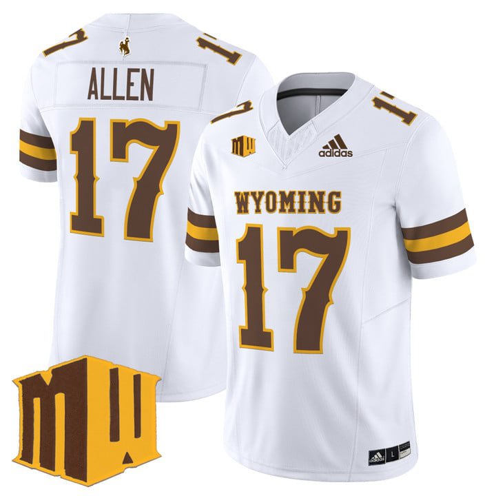 Josh Allen Jersey #17 Wyoming Cowboys 2025 Vapor Limited Stitched White
