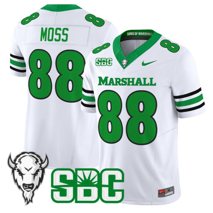 Randy Moss Jersey #88 Marshall Thundering Herd 2025 Stitched White