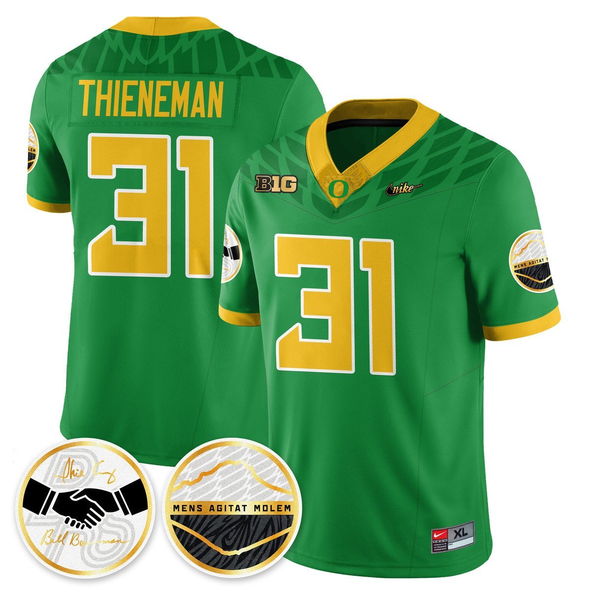 Dillon Thieneman Jersey #31 Oregon Ducks 2025 Shoe Duck Stitched Green