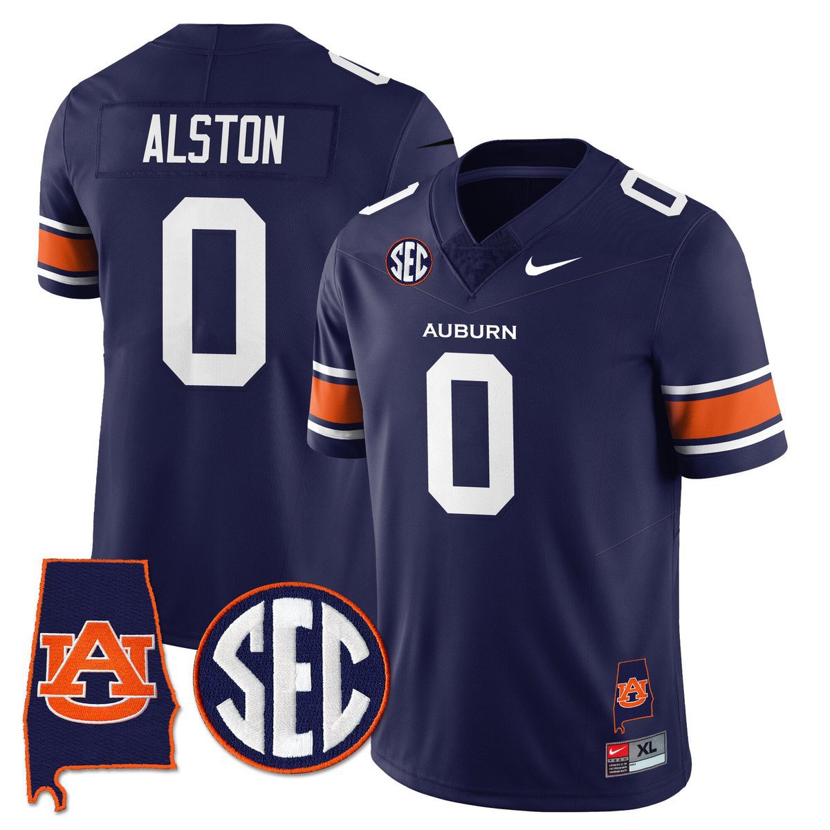 Damari Alston Jersey #0 Auburn Tigers Alabama Patch Vapor Stitched Navy