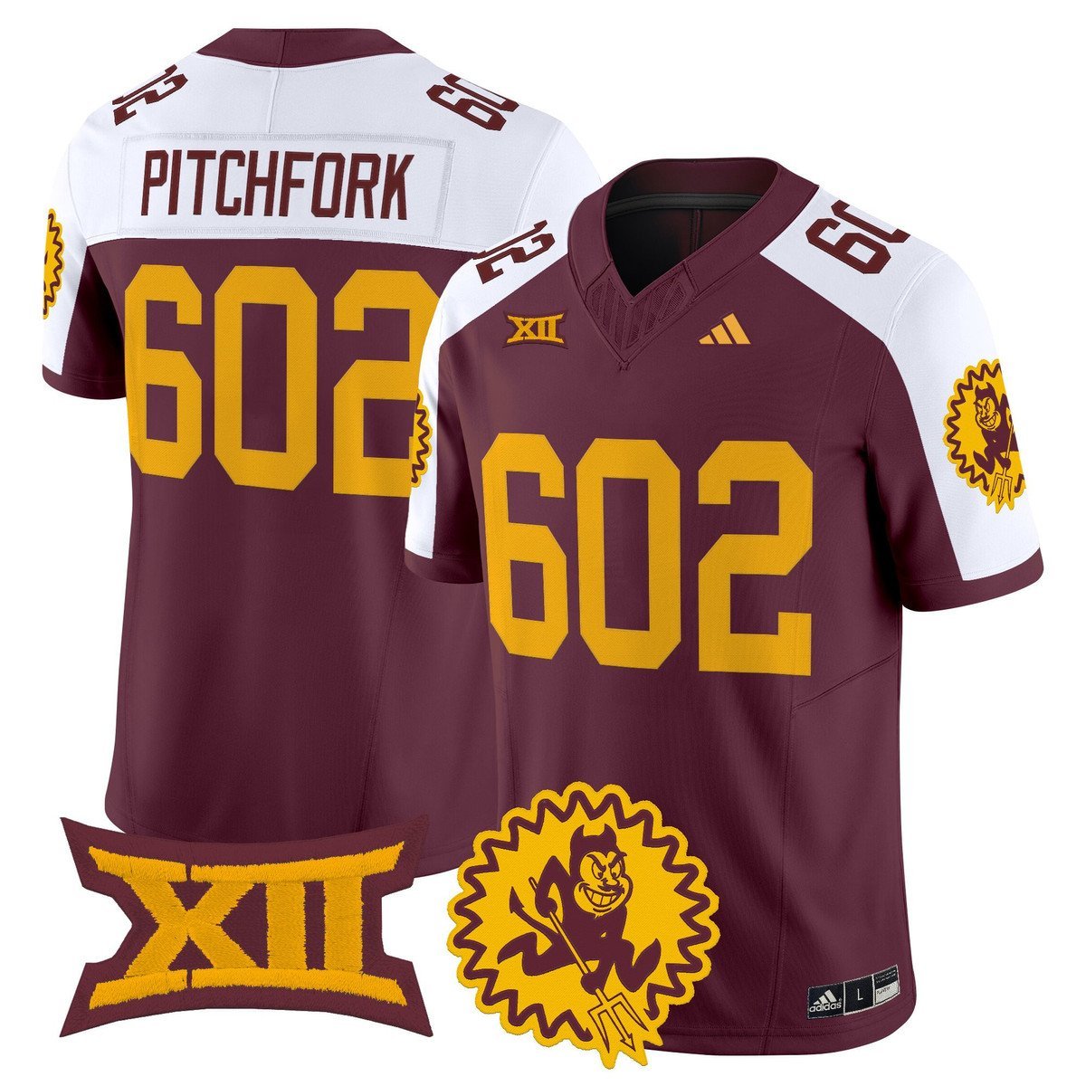 Pitchfork Jersey #602 Arizona State Sun Devils 1975 Throwback Maroon Alter