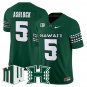 Pofele Ashlock Jersey #5 Hawai'i Rainbow Warriors 2025 Vapor Stitched Green