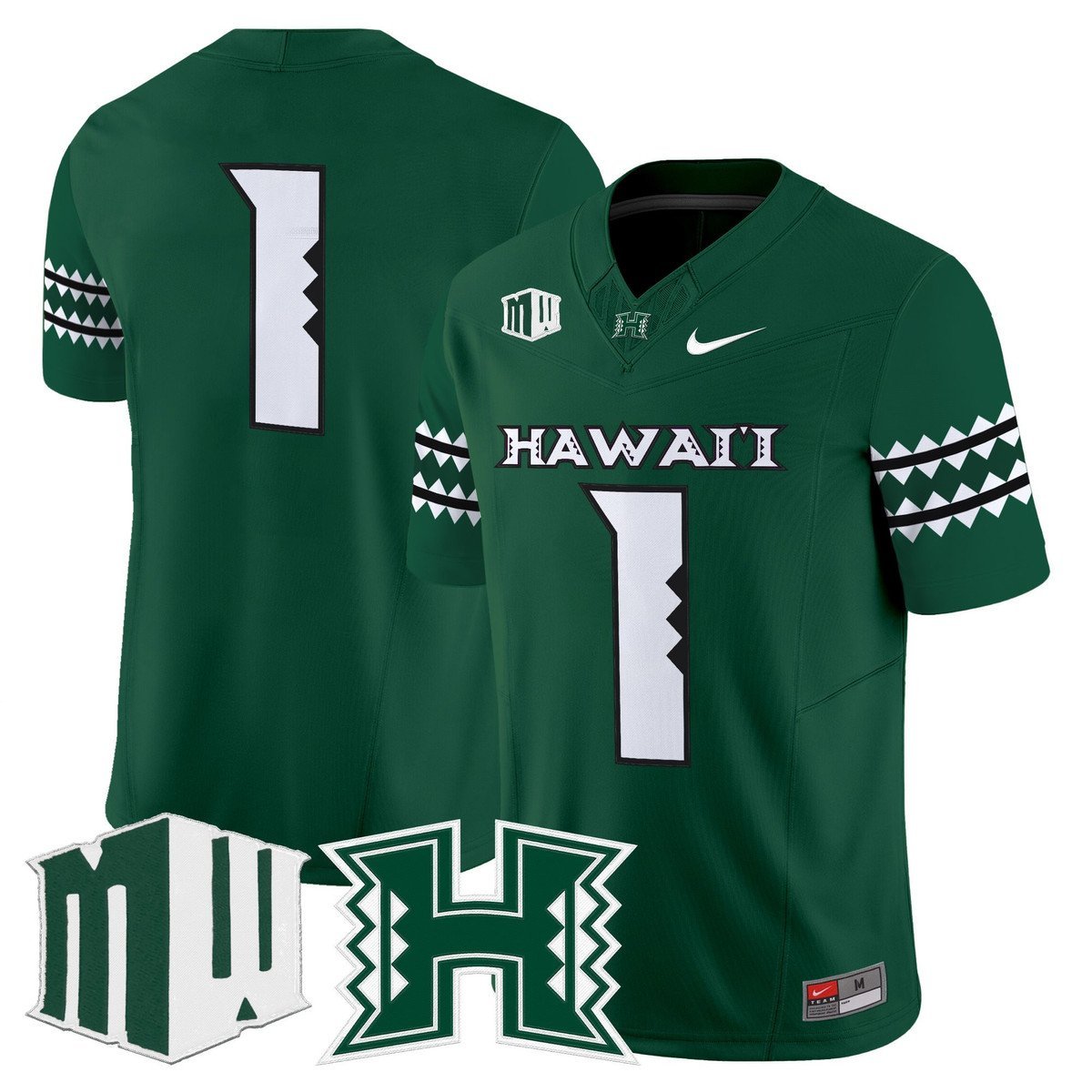 Team Jersey #1 Hawai'i Rainbow Warriors 2025 Vapor Stitched Green