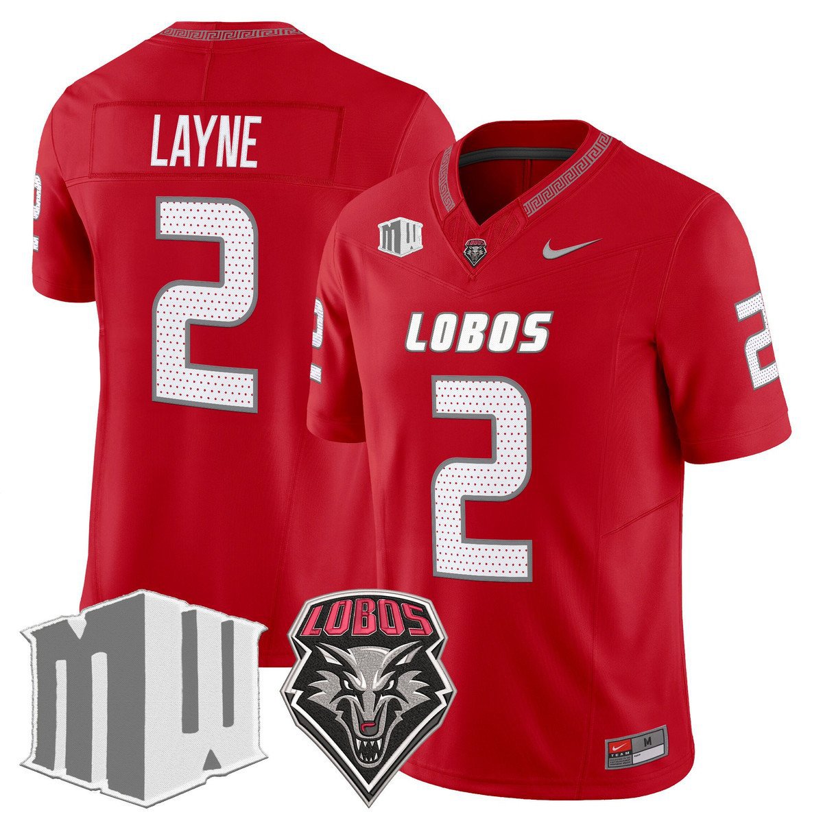 Jack Layne Jersey #2 New Mexico Lobos 2025 Vapor Limited Stitched Red