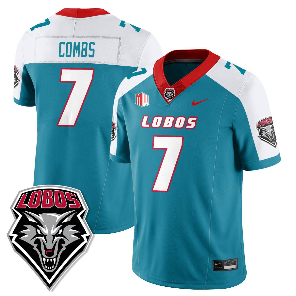 Tavian Combs Jersey #7 UNM Lobo Football 2025 All Stitched Alternate