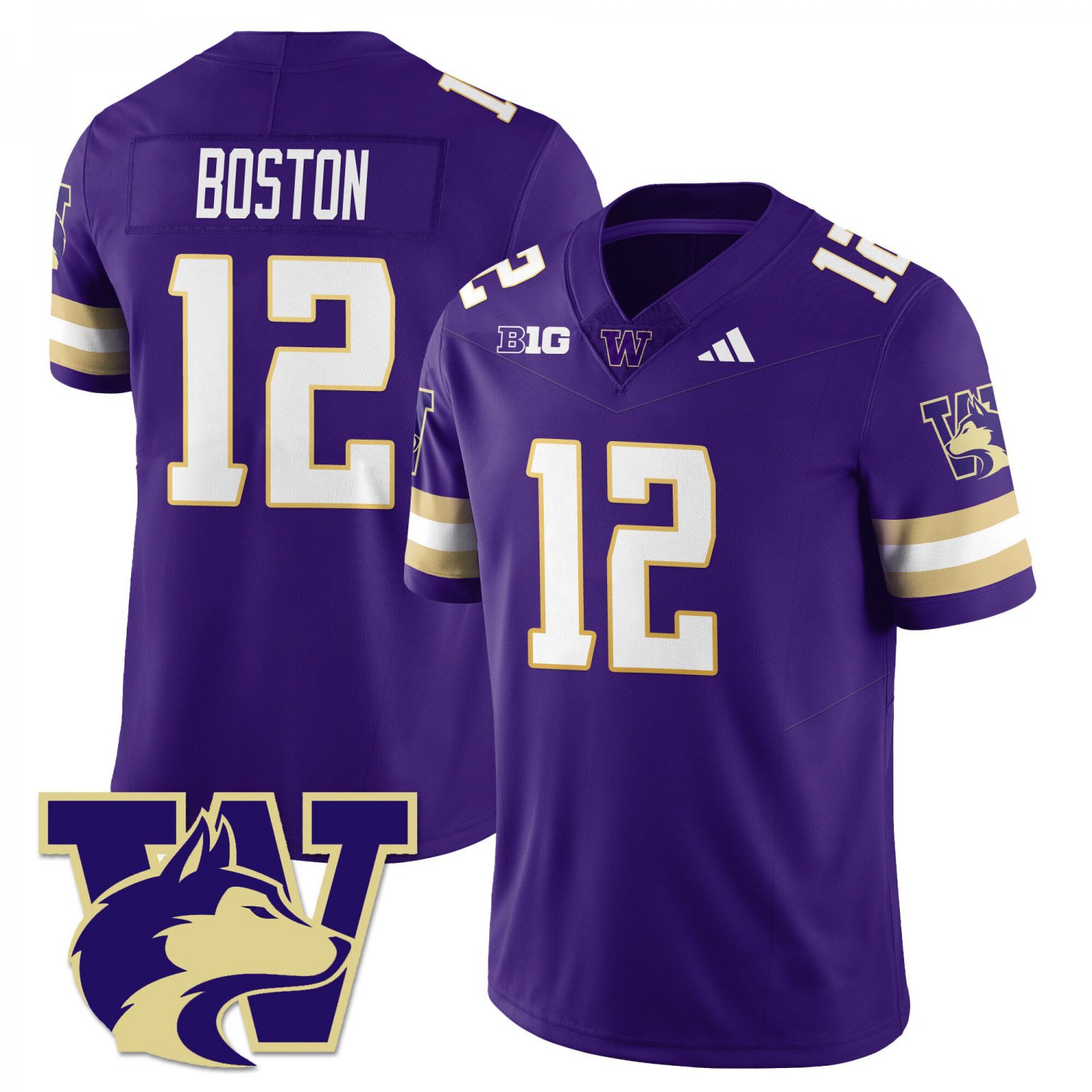 Denzel Boston Jersey #12 Washington Husky Football 2025 Stitched Purple