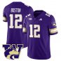 Denzel Boston Jersey #12 Washington Husky Football 2025 Stitched Purple