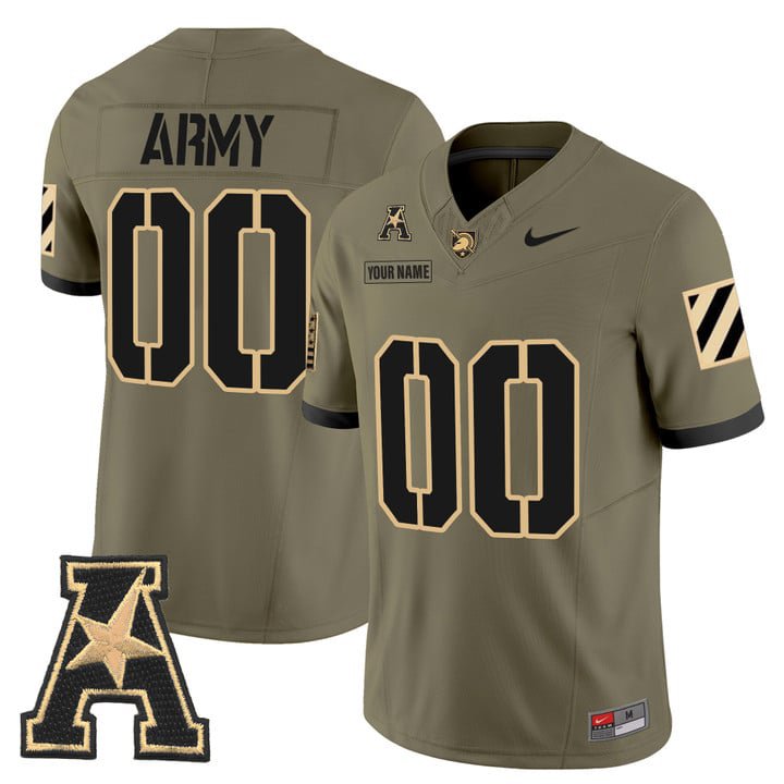 Custom Army Black Knights Jersey Name, Number 2025 Limited Stitched Olive
