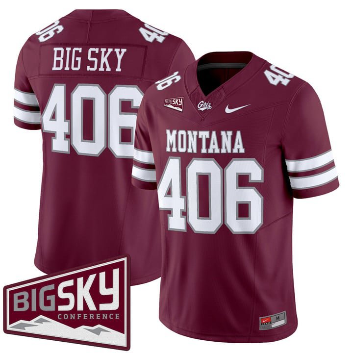 Big Sky Jersey #406 Montana Grizzlies 2025 Vapor Limited Stitched Maroon