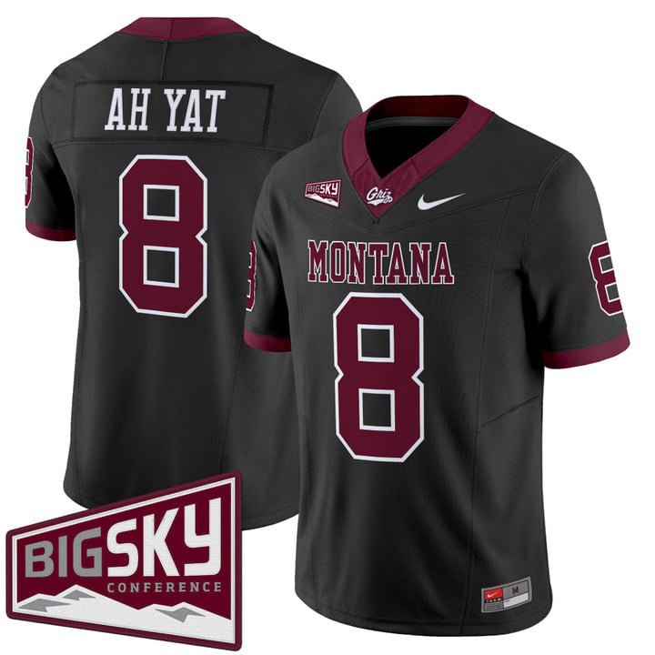 Keali'i Ah Yat Jersey #8 Montana Grizzlies 2025 Vapor Limited Stitched Black