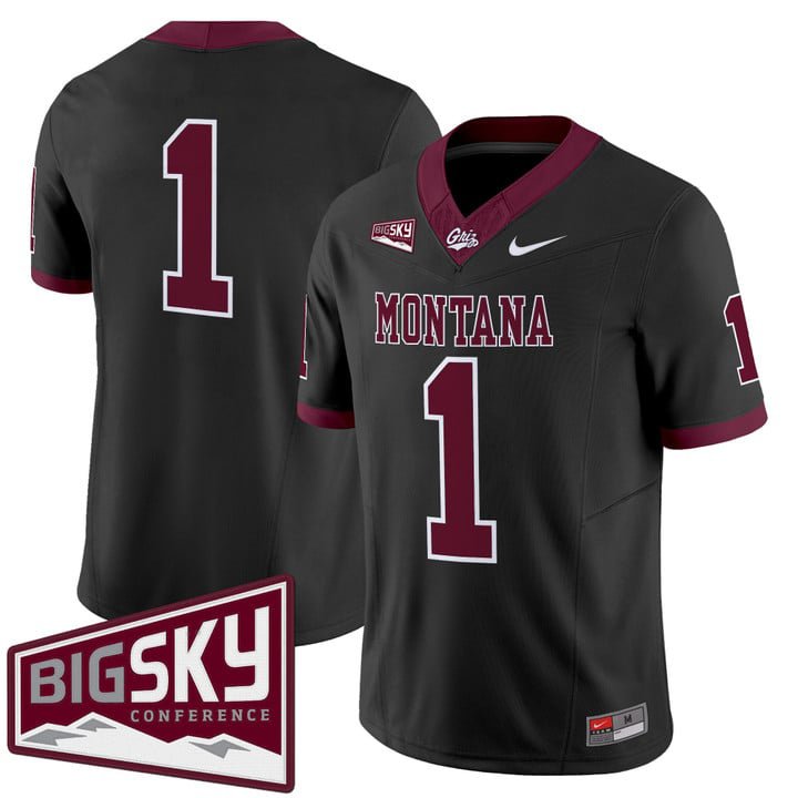 Team Jersey #1 Montana Grizzlies 2025 Vapor Limited Stitched Black