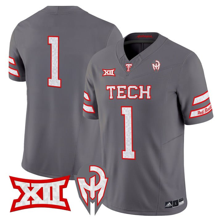 Team Jersey #1 Texas Tech Red Raiders Too Cold Vapor Limited Stitched Gray