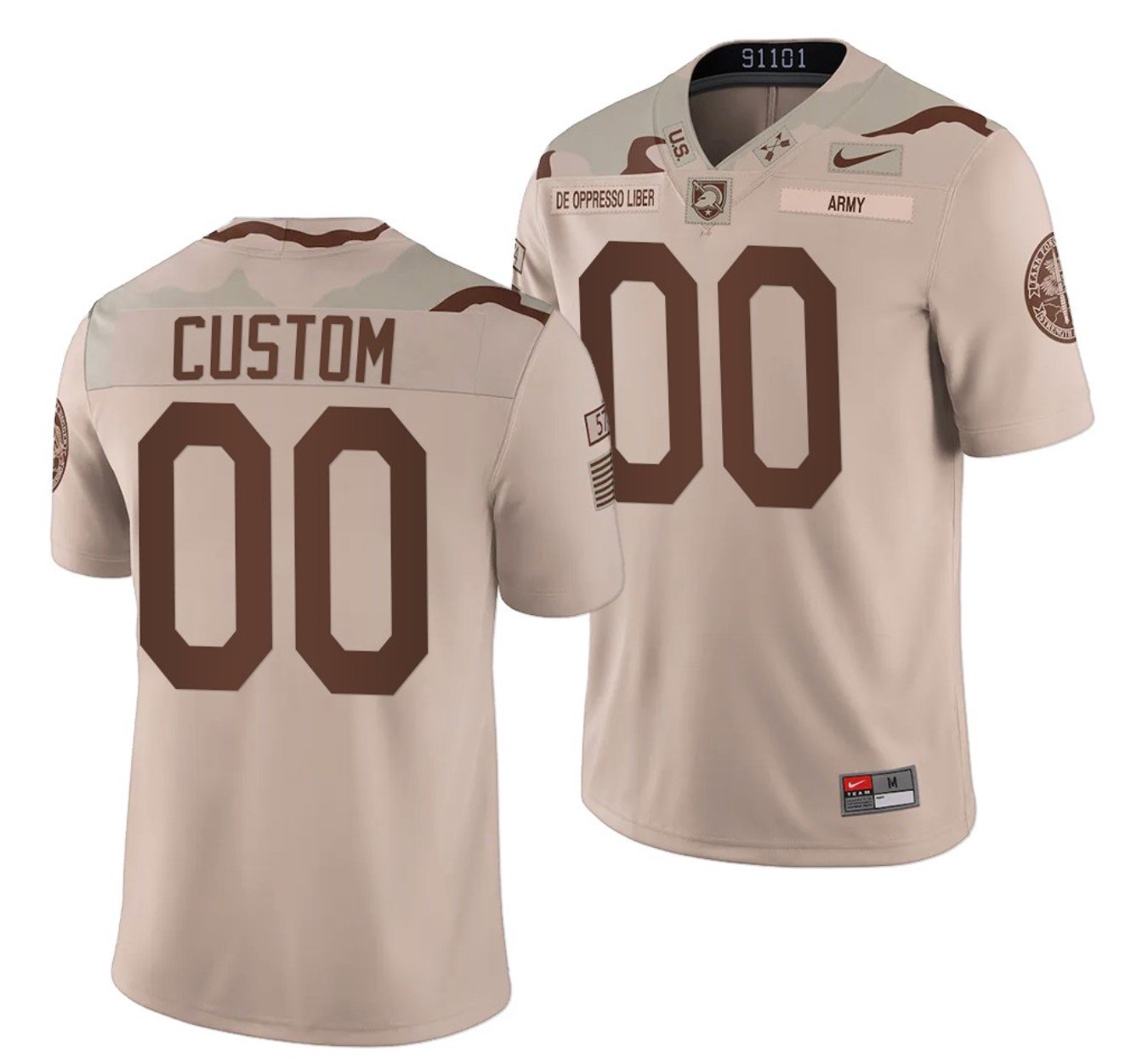 Custom Army Black Knights Jersey NCAA College Football Oatmeal United We Stand Rivalry