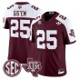 Gig'Em Jersey #25 Texas A&M Aggies 2025 Vapor Limited V2 Stitched Maroon Alter
