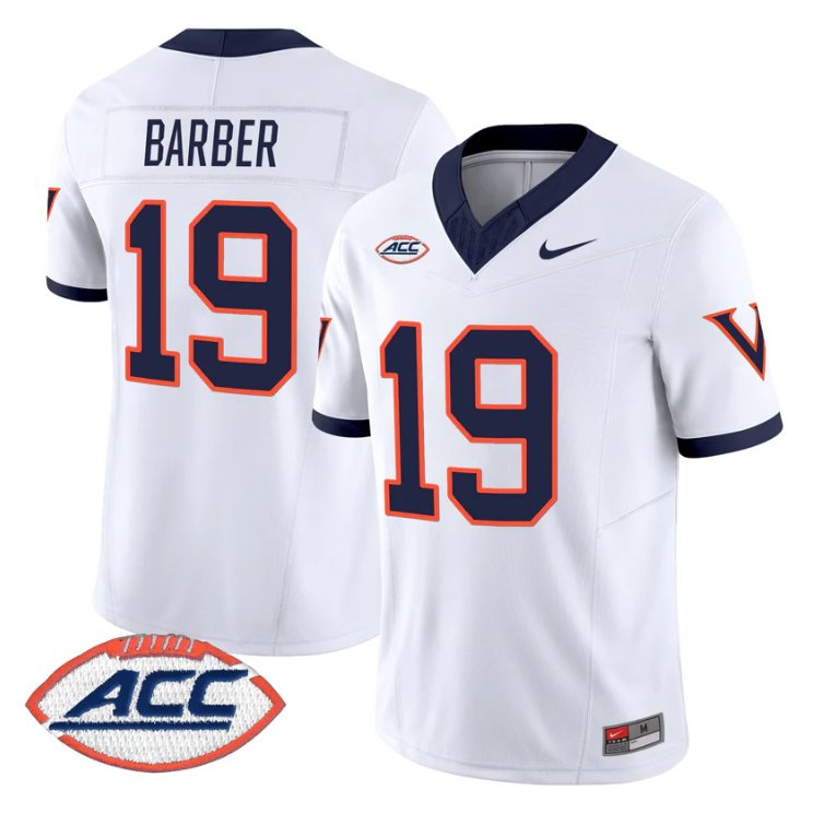 Rondé Barber Jersey #19 Virginia Cavaliers 1995 Throwbacks Stitched White