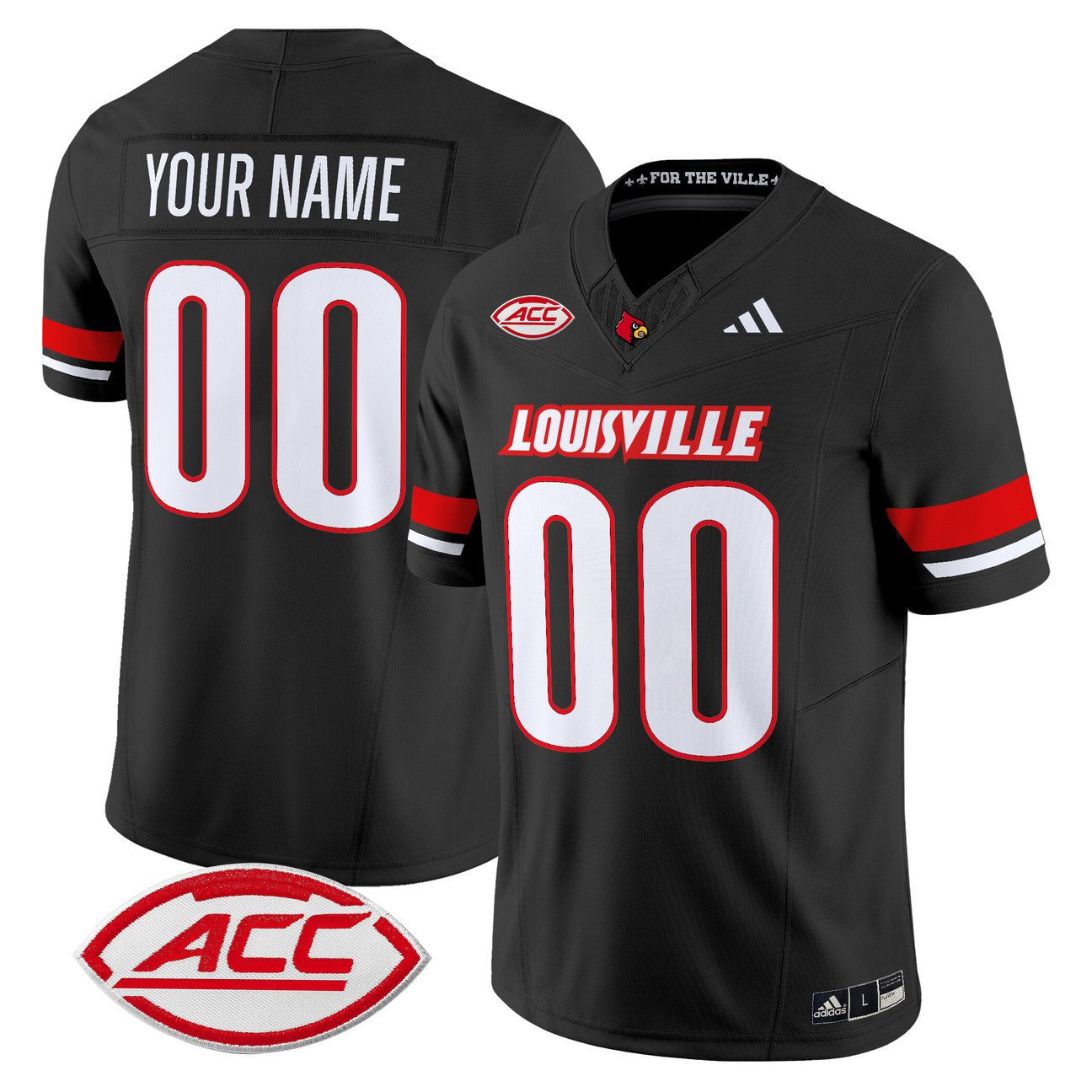Custom Louisville Cardinals Jersey Name, Number 2025 Vapor Stitched Black