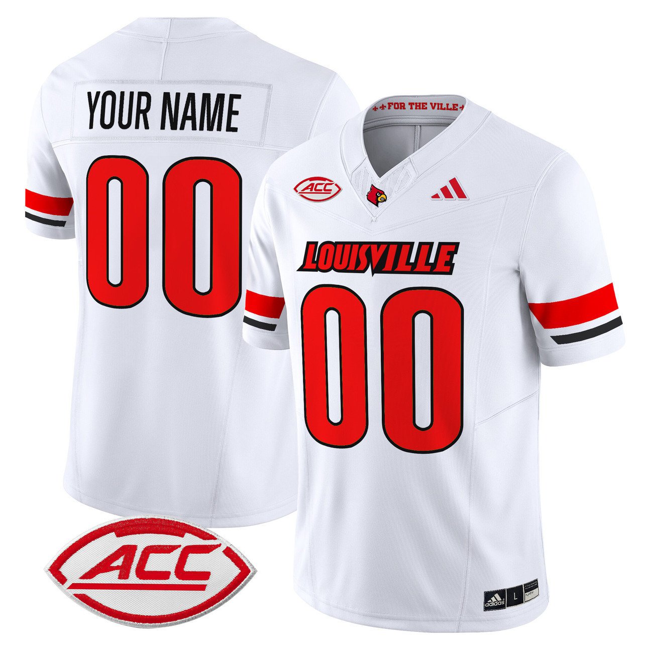 Custom Louisville Cardinals Jersey Name, Number 2025 Vapor Stitched White