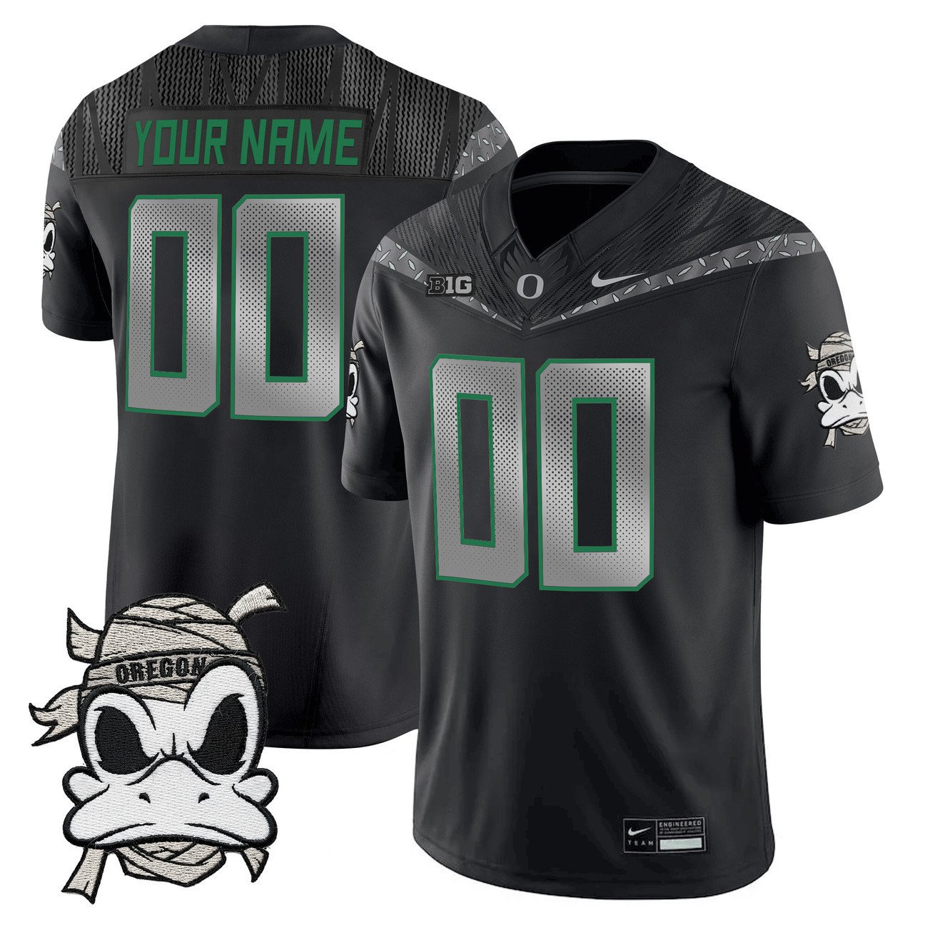 Custom Oregon Ducks 2025 Jersey Mummy Duck Vapor Limited Stitched Black