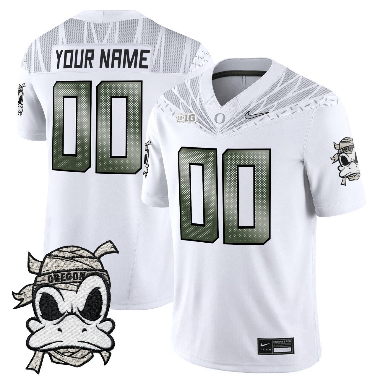 Custom Oregon Ducks 2025 Jersey Mummy Duck Vapor Limited Stitched White Limited