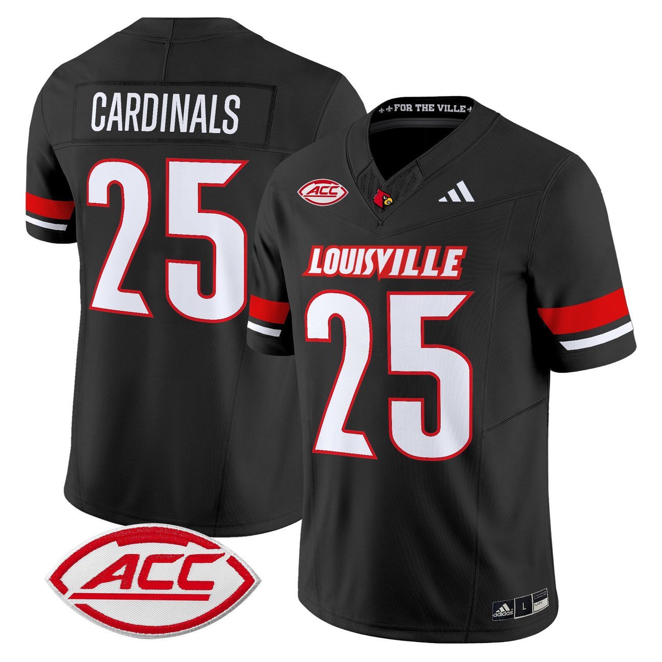 Cardinals Jersey #25 Louisville Cardinals 2025 Vapor Stitched Black