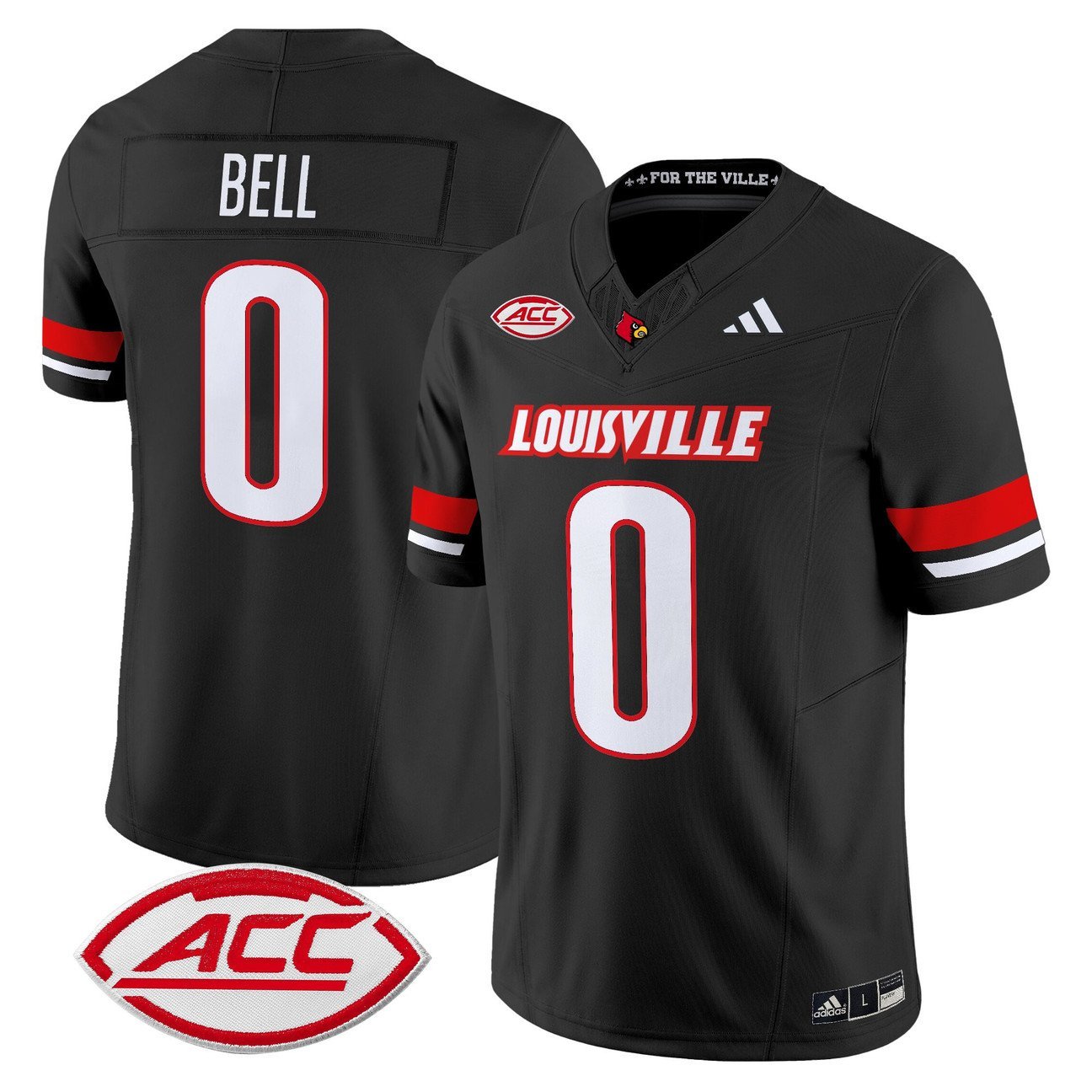 Chris Bell Jersey #0 Louisville Cardinals 2025 Vapor Stitched Black