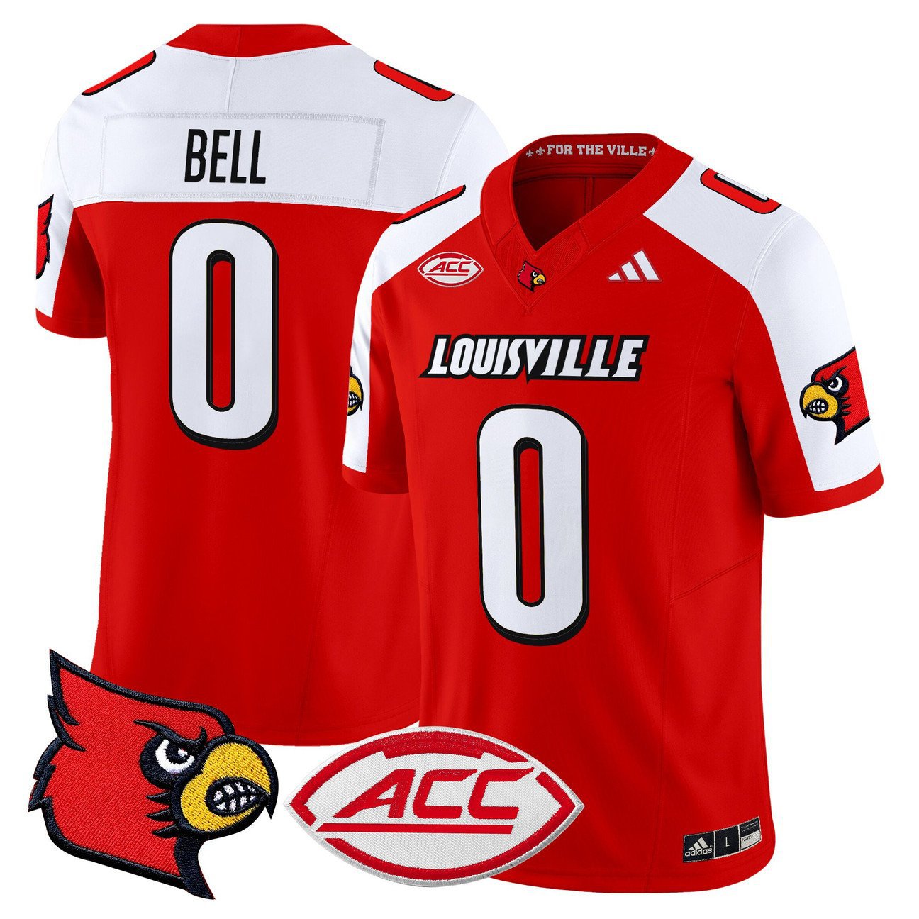 Chris Bell Jersey #0 Louisville Cardinals 2025 Vapor Stitched Red Alter