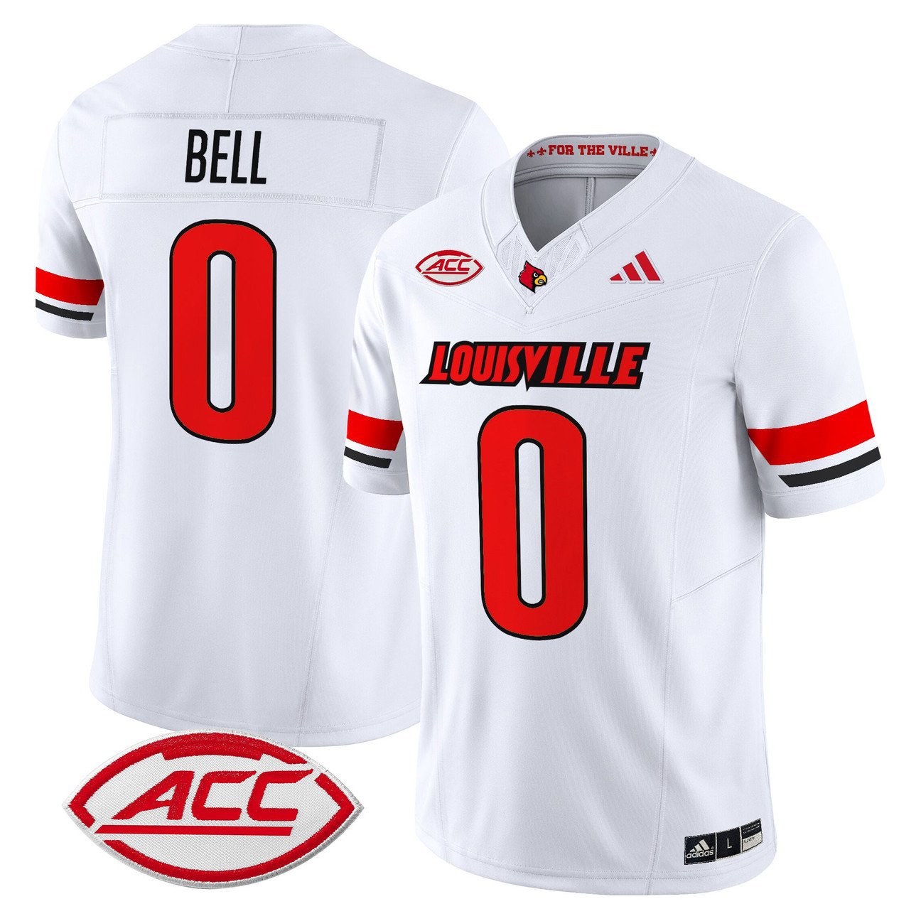 Chris Bell Jersey #0 Louisville Cardinals 2025 Vapor Stitched White