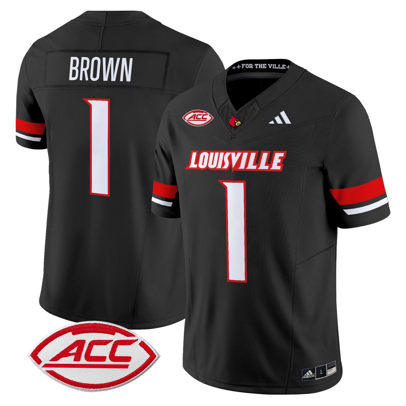 Isaac Brown Jersey #1 Louisville Cardinals 2025 Vapor Stitched Black