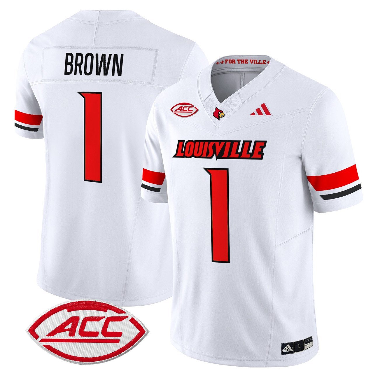 Isaac Brown Jersey #1 Louisville Cardinals 2025 Vapor Stitched White