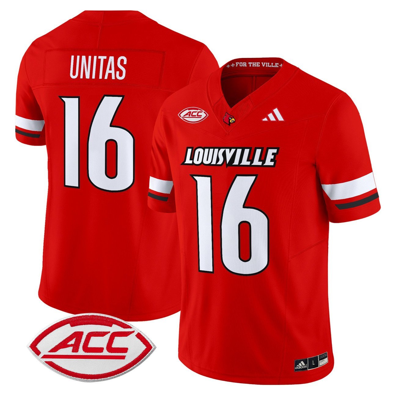 Johnny Unitas Jersey #16 Louisville Cardinals 2025 Vapor Stitched Red