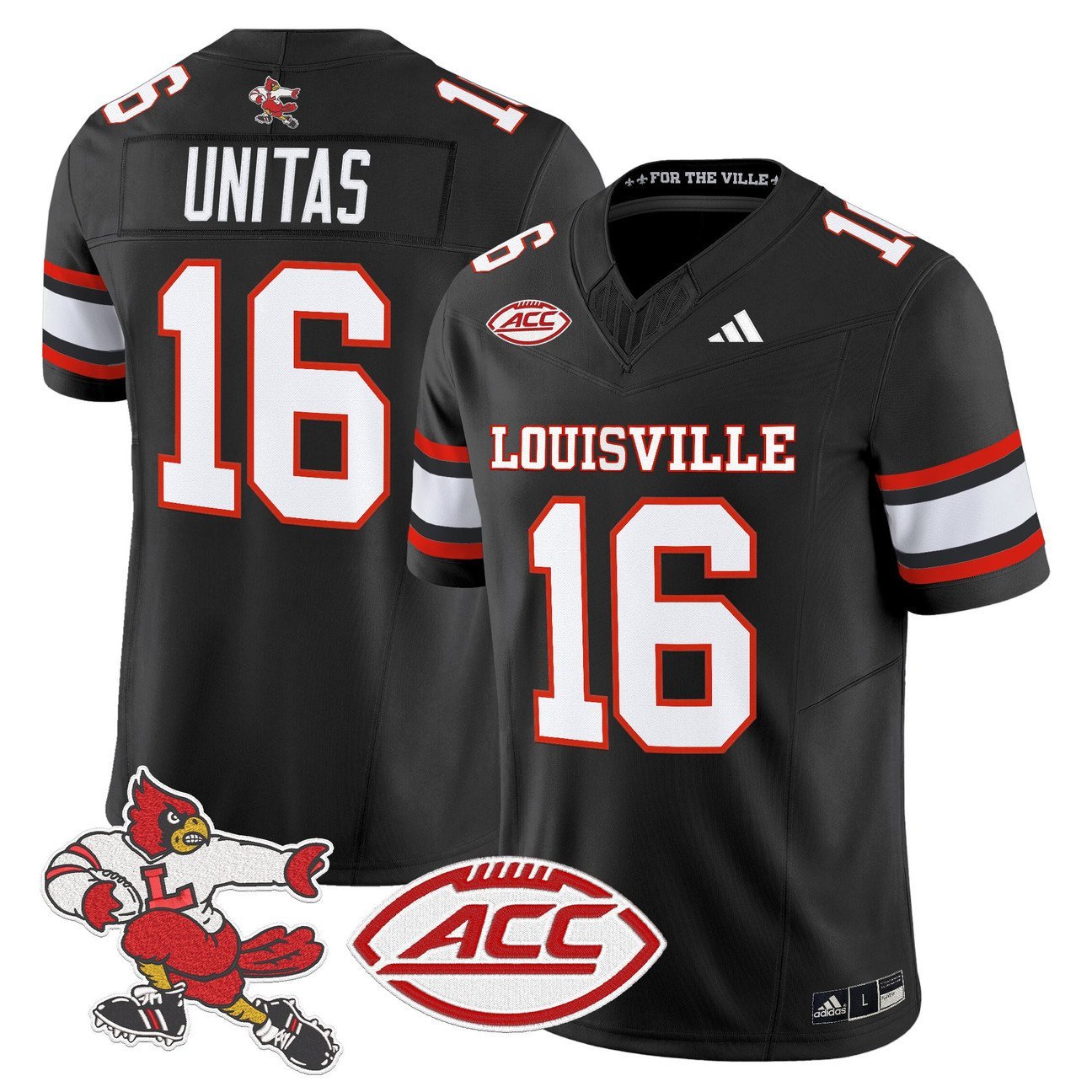 Johnny Unitas Jersey #16 Louisville Cardinals 2025 Vapor Stitched 1980 Throwback
