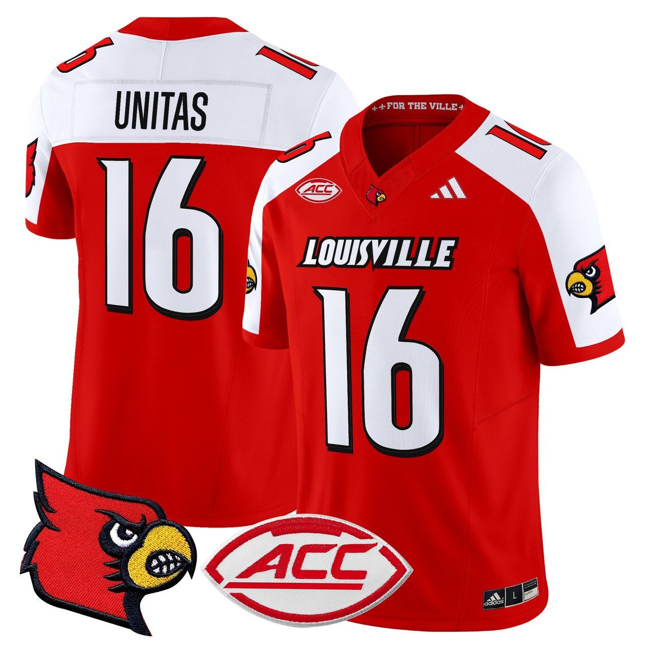 Johnny Unitas Jersey #16 Louisville Cardinals 2025 Vapor Stitched Red Alter