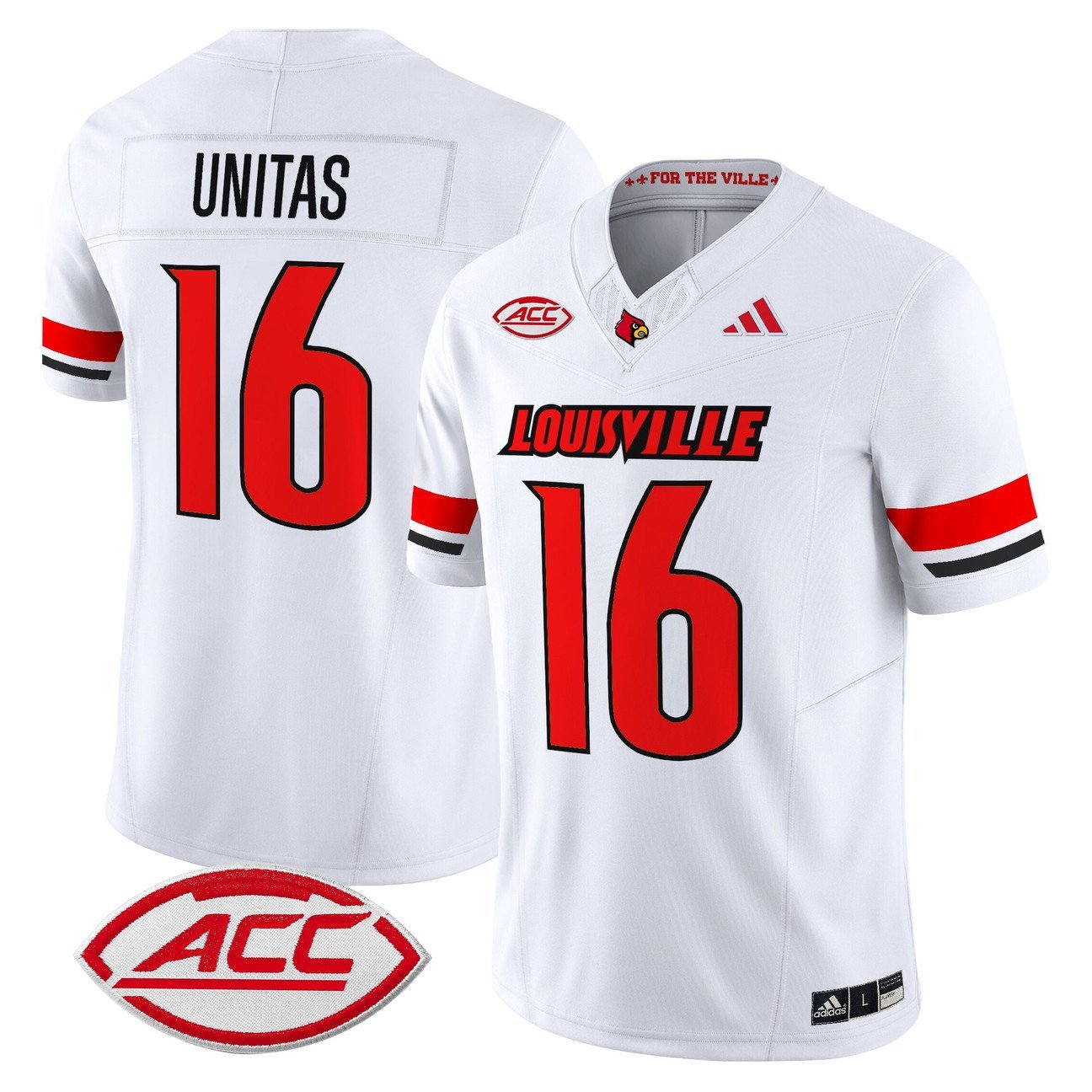 Johnny Unitas Jersey #16 Louisville Cardinals 2025 Vapor Stitched White