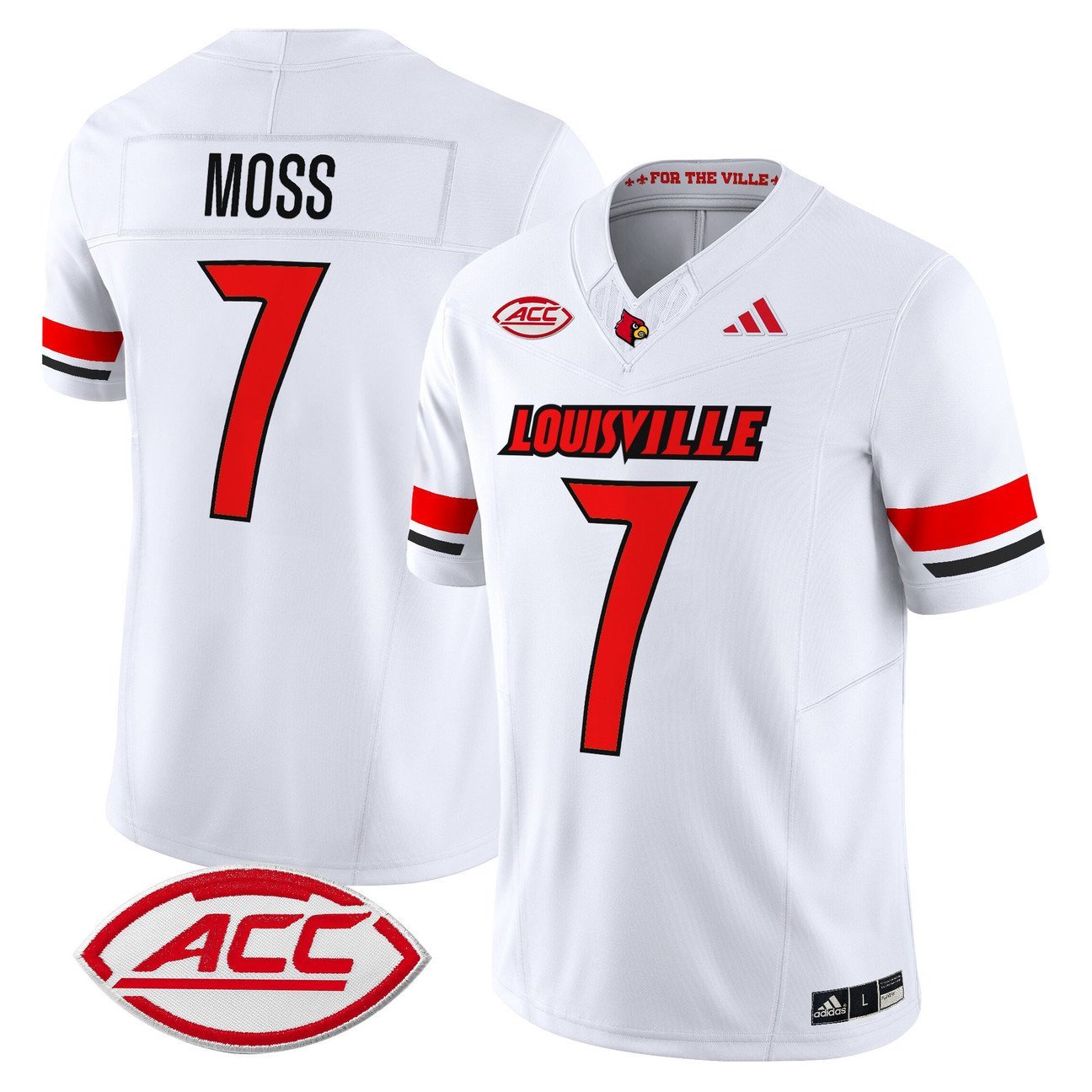 Miller Moss Jersey #7 Louisville Cardinals 2025 Vapor Stitched White