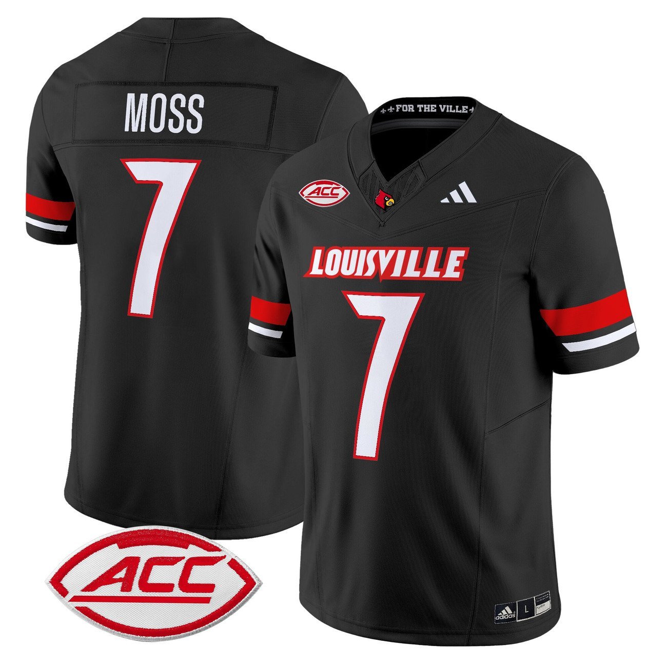 Miller Moss Jersey #7 Louisville Cardinals 2025 Vapor Stitched Black