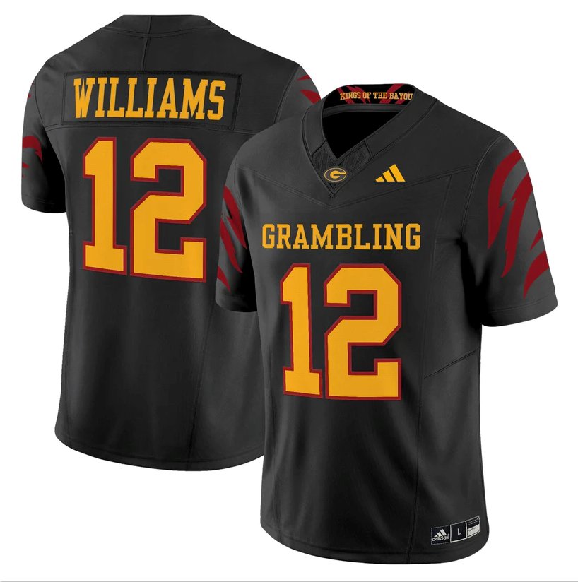 Doug Williams Jersey #12 Grambling Tigers 2025 Vapor Limited Stitched Black