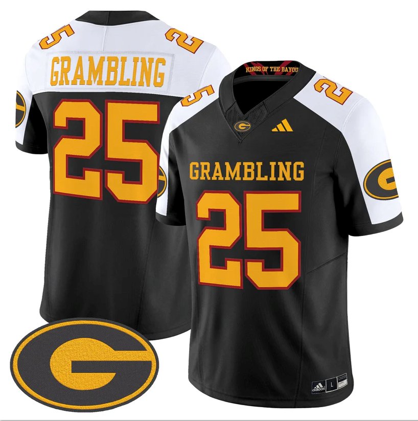 Grambling Jersey #25 Grambling Tigers 2025 Vapor Limited Stitched Black Alter