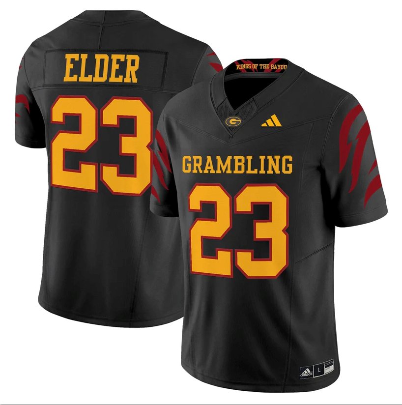Keilon Elder Jersey #23 Grambling Tigers 2025 Vapor Limited Stitched Black