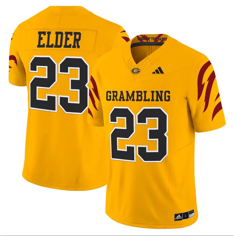 Keilon Elder Jersey #23 Grambling Tigers 2025 Vapor Limited Stitched Gold