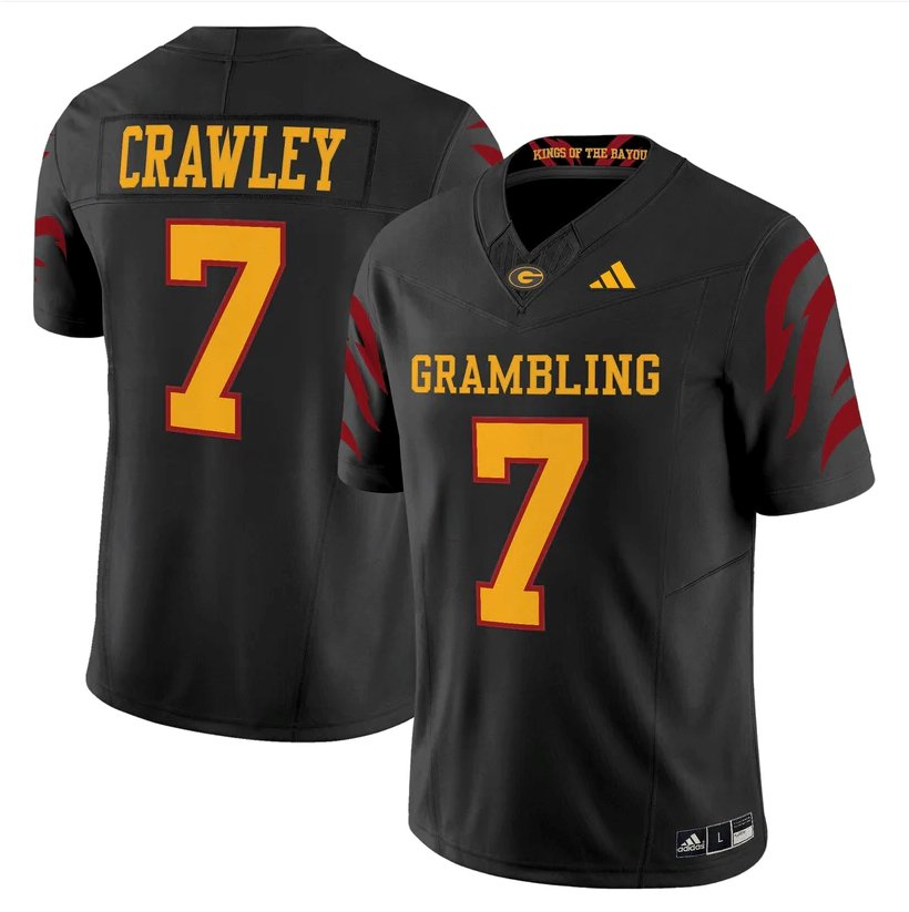 Myles Crawley Jersey #7 Grambling Tigers 2025 Vapor Limited Stitched Black