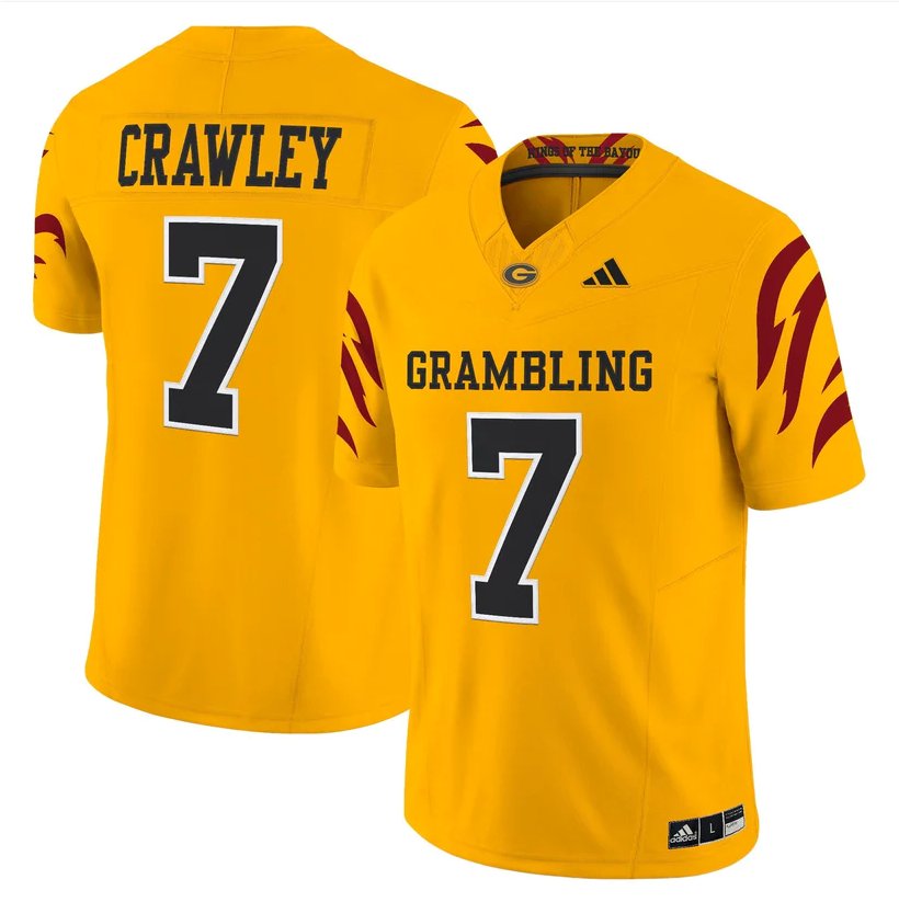 Myles Crawley Jersey #7 Grambling Tigers 2025 Vapor Limited Stitched Gold
